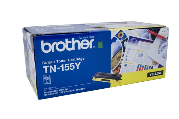 Brother TN-155y Yellow printer toner cartridge - Click Image to Close