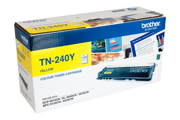 Brother TN-240y Yellow printer toner cartridge - Click Image to Close