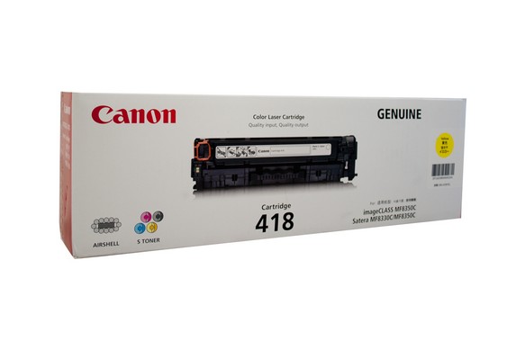 Canon CART 418 yellow laser printer toner cartridge - Click Image to Close