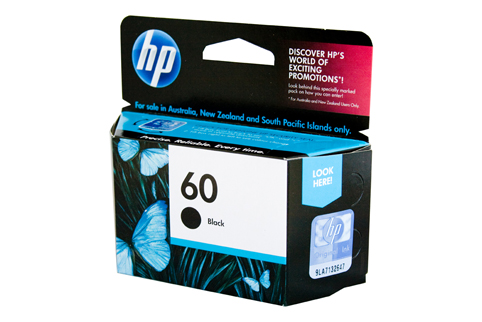 HP #60 Black Ink CC640WA - Click Image to Close