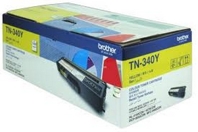 Brother TN-340y Yellow printer toner cartridge - Click Image to Close